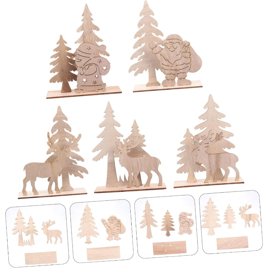 Wooden Ornaments Craft Predril - Christmas Craft Embellishment avaliação e preço