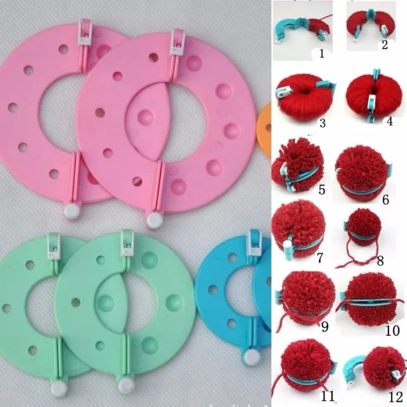 8PCS 4Sizes Fluff Ball Weaver  - Pom Pom Maker Tool avaliação e preço