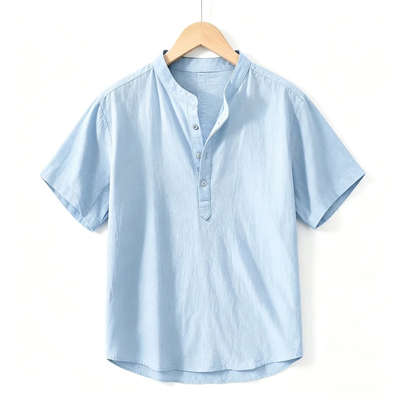 Men Cotton Linen Short-Sleeve  - Embellish Knit avaliação e preço