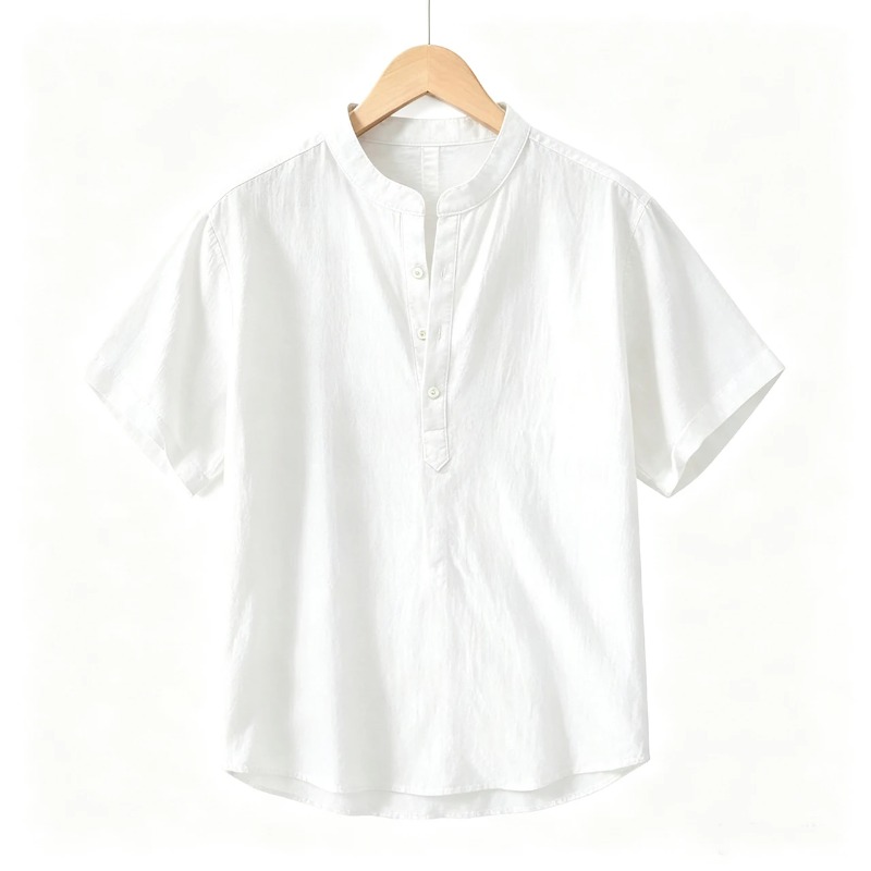 Men Cotton Linen Short-Sleeve  - Embellish Knit avaliação e preço