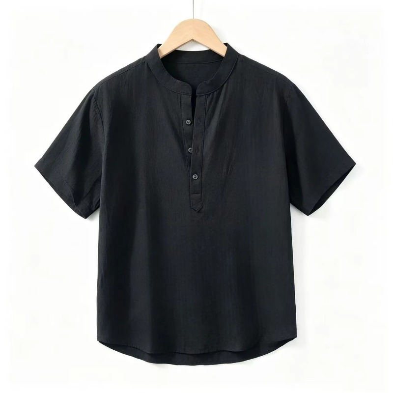 Men Cotton Linen Short-Sleeve  - Embellish Knit avaliação e preço