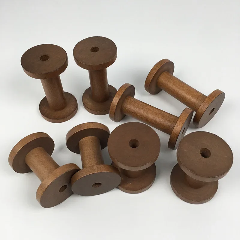 1Pc Brown Big Wood Empty Spool - Organza Ribbon Spool avaliação e preço