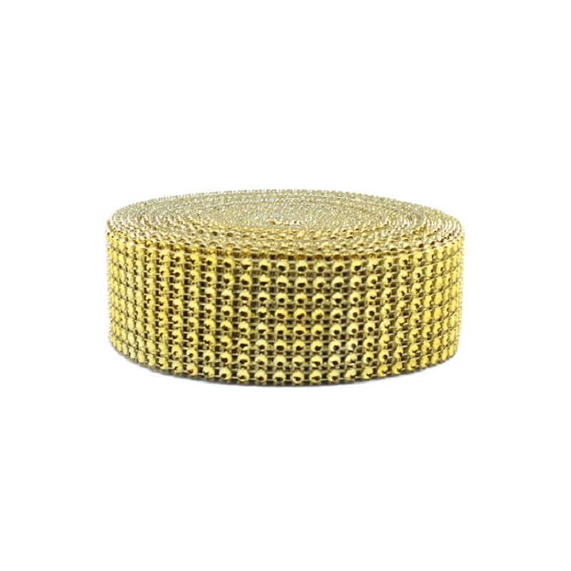 2Yard 4CM Gold Silver DIY Diam - Crystal Mesh Fabric avaliação e preço