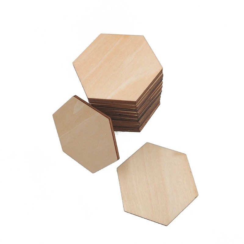 10-120mm Wooden Hexagon Blank  - Christmas Craft Embellishment avaliação e preço