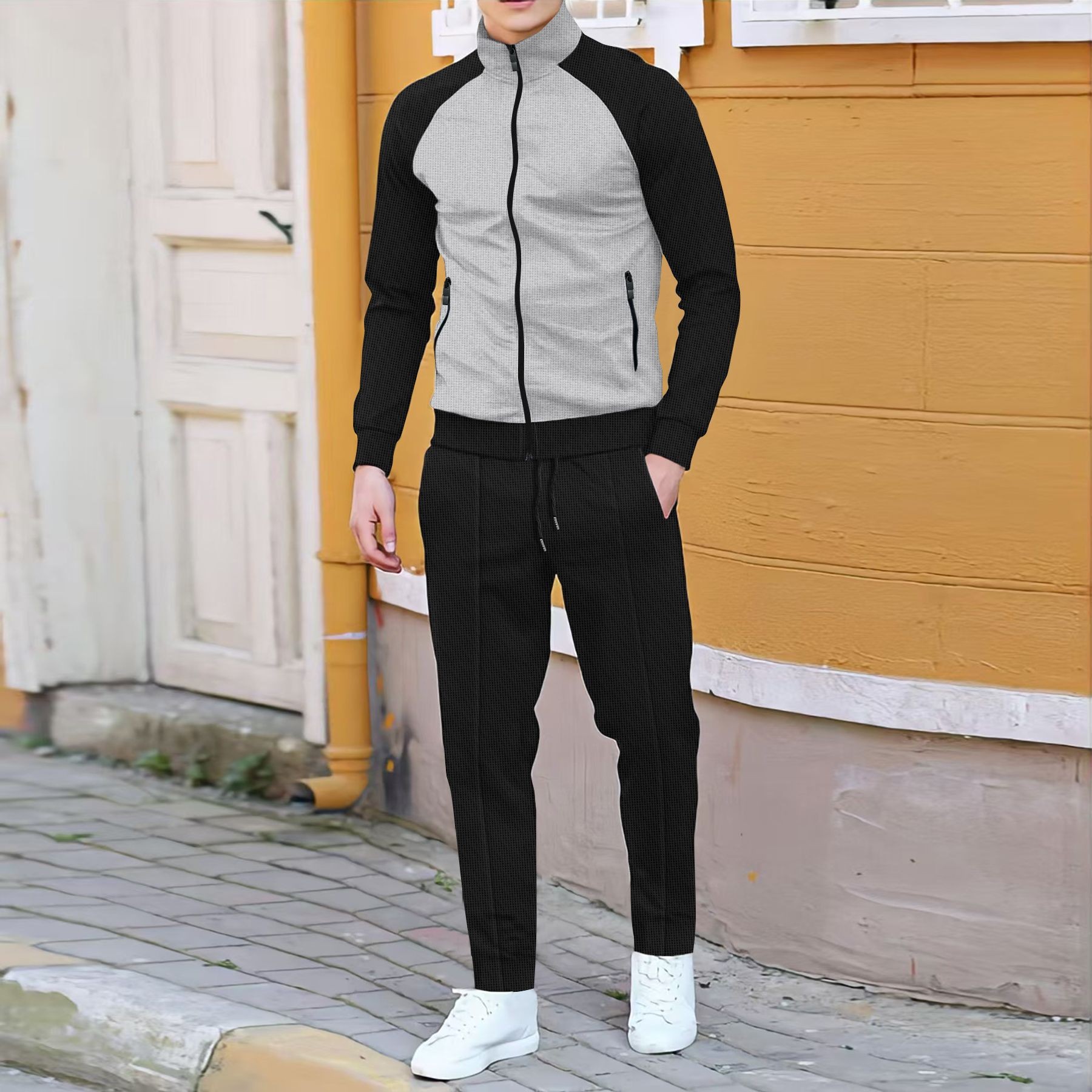 Men Casual Waffle Knit Track S - Embellish Knit avaliação e preço