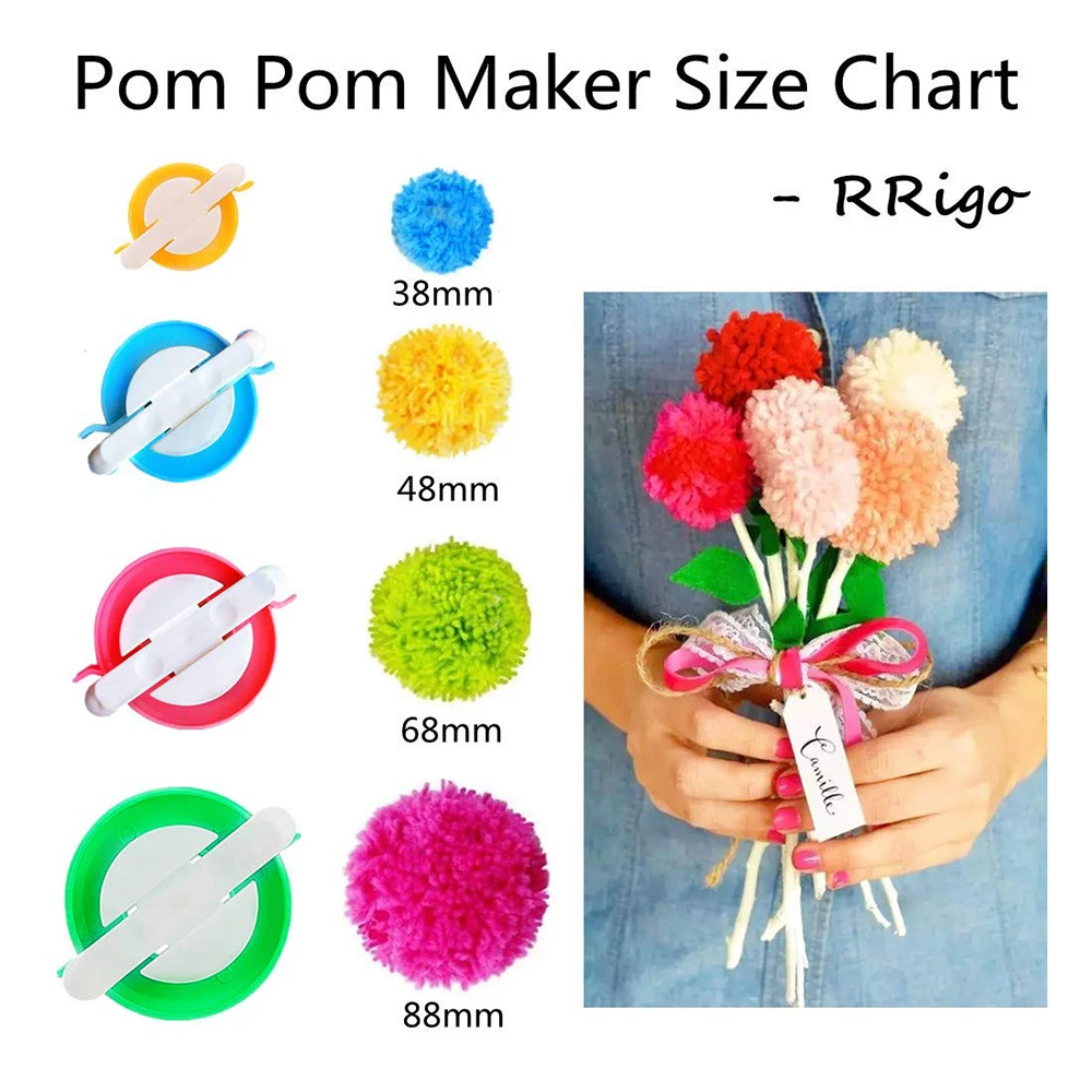 4-Size Pom Pom Maker Kit with  - Pom Pom Maker Tool avaliação e preço