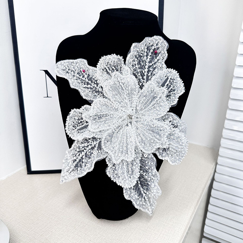 Sequin Beaded Flower Collar Ap - Applique Patch Flower avaliação e preço