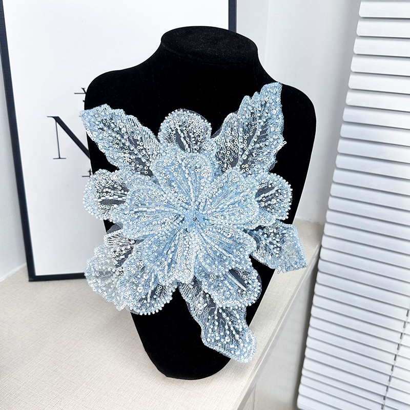 Sequin Beaded Flower Collar Ap - Applique Patch Flower avaliação e preço