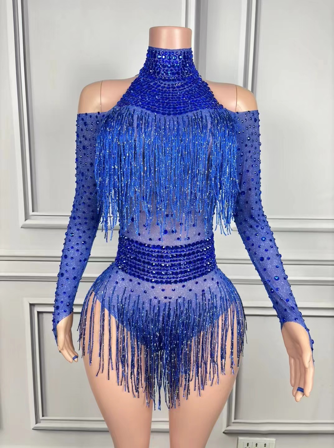 Singer Dancer Costume Sparkly  - Rhinestone Banding Trim avaliação e preço