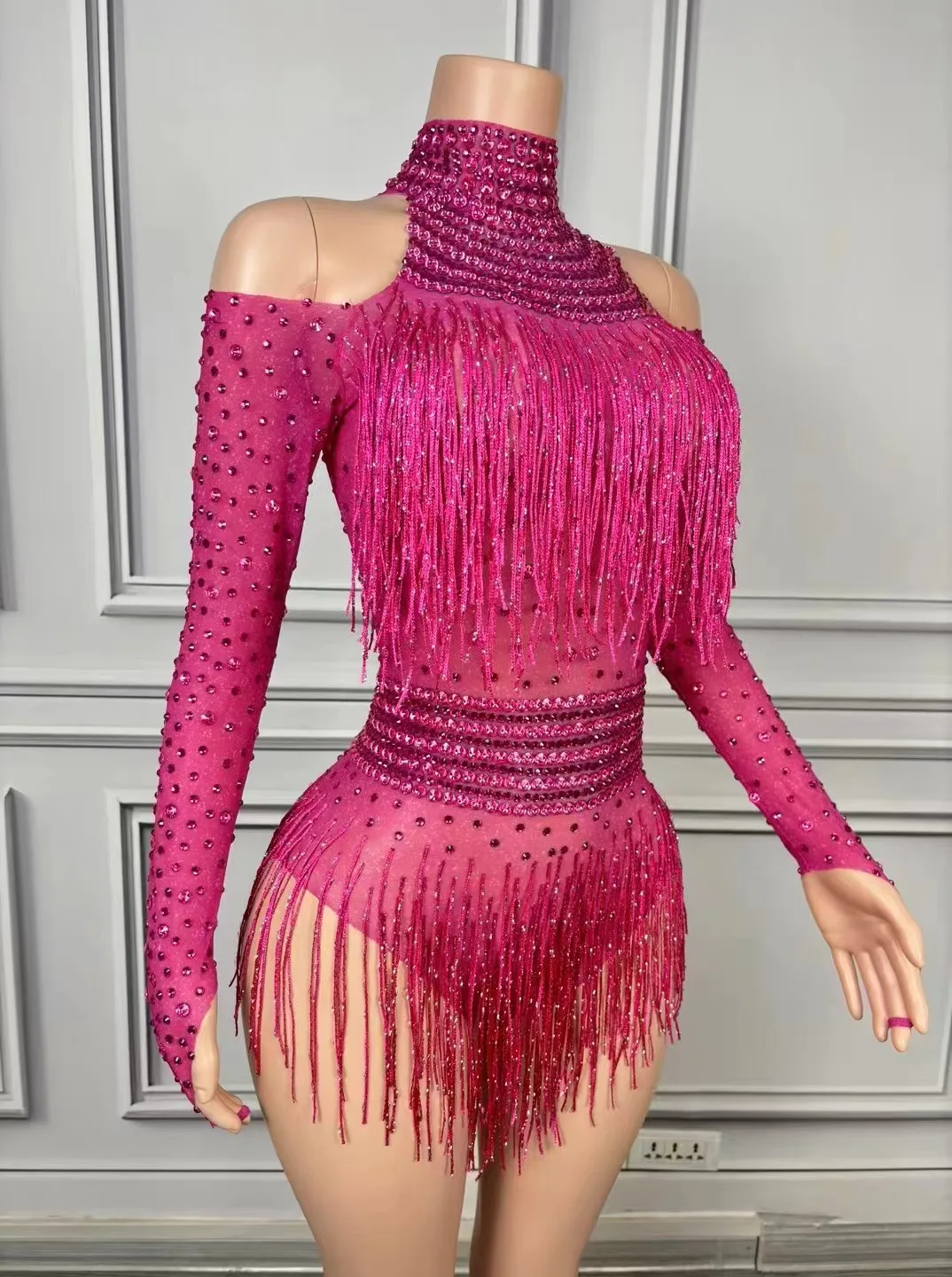 Singer Dancer Costume Sparkly  - Rhinestone Banding Trim avaliação e preço
