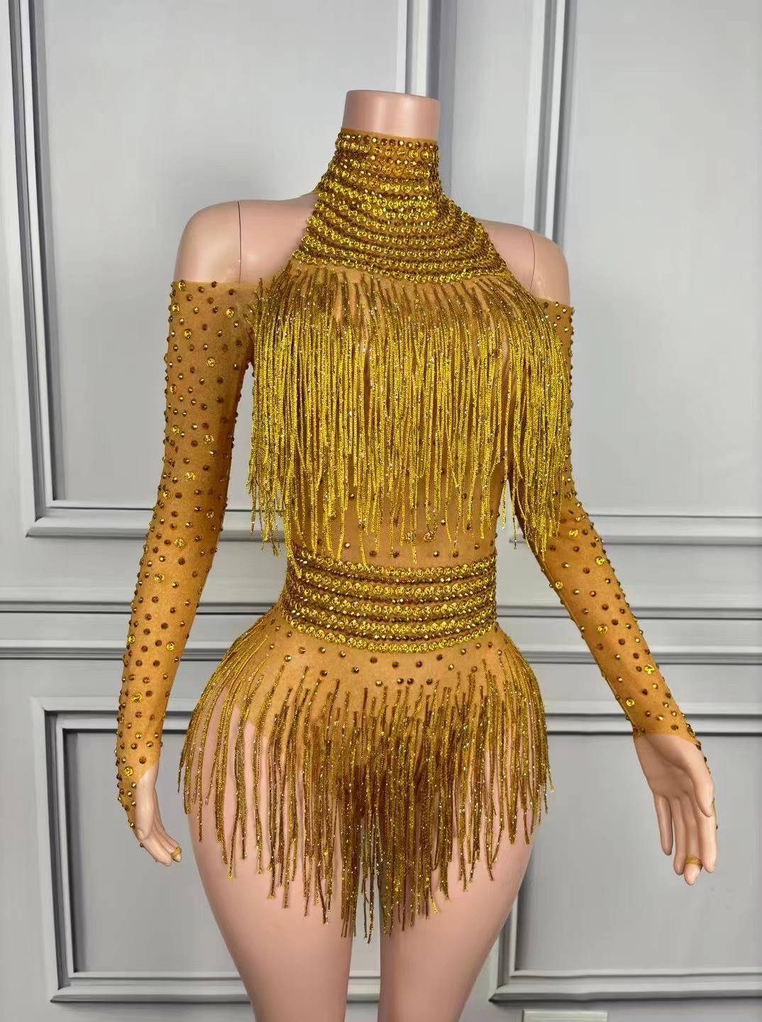 Singer Dancer Costume Sparkly  - Rhinestone Banding Trim avaliação e preço