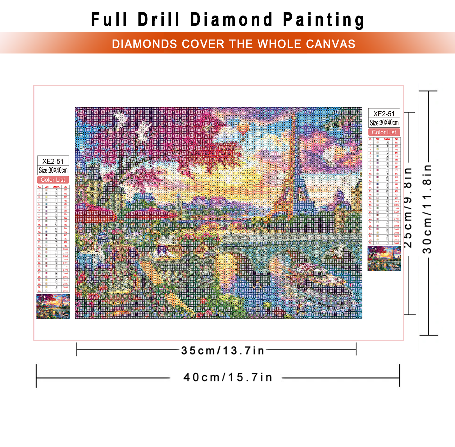 1pc frameless  diamond paintin - Embroidery Embellishments avaliação e preço