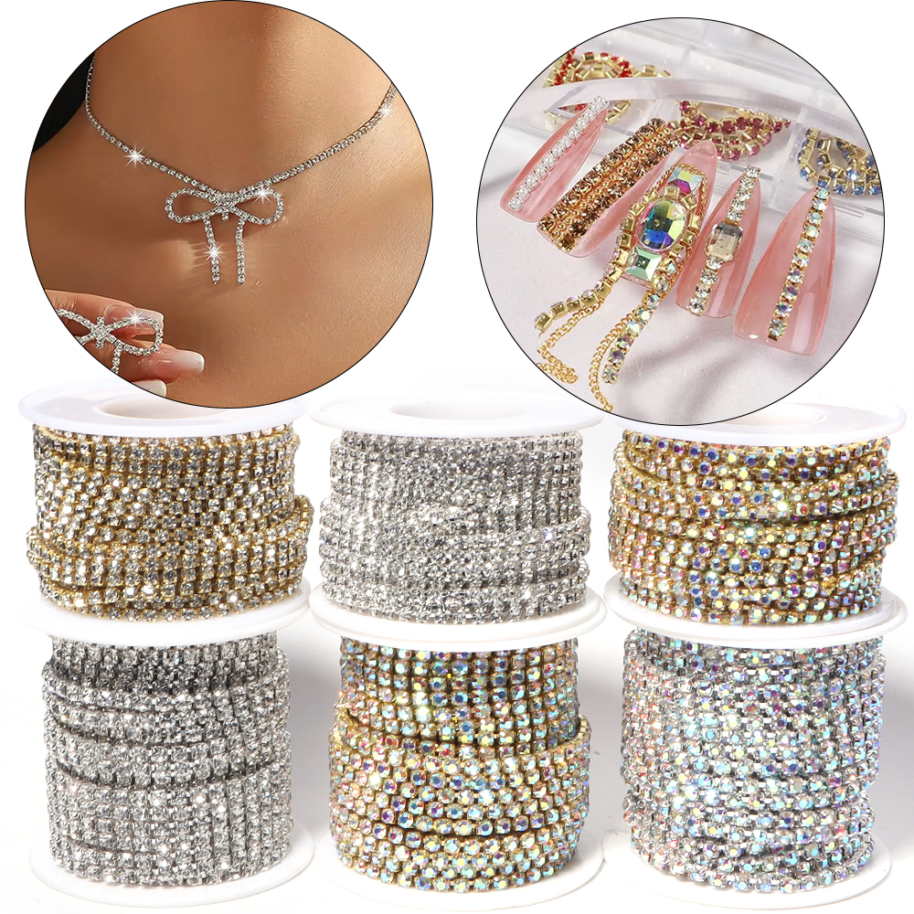 10Yards Glitter Rhinestone Cla - Sew On Rhinestone avaliação e preço