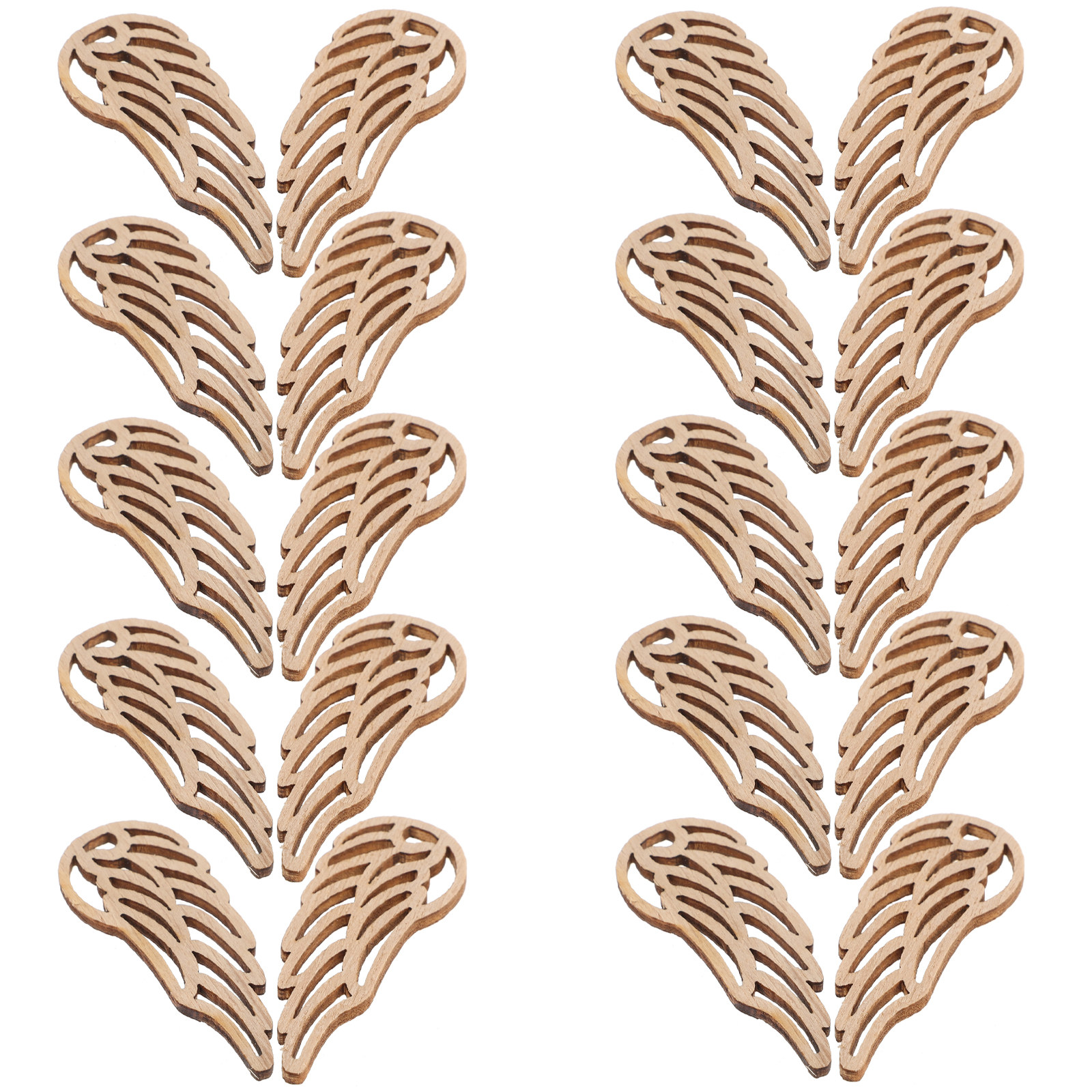 50Pcs Natural Wood Angel Wings - Christmas Craft Embellishment avaliação e preço