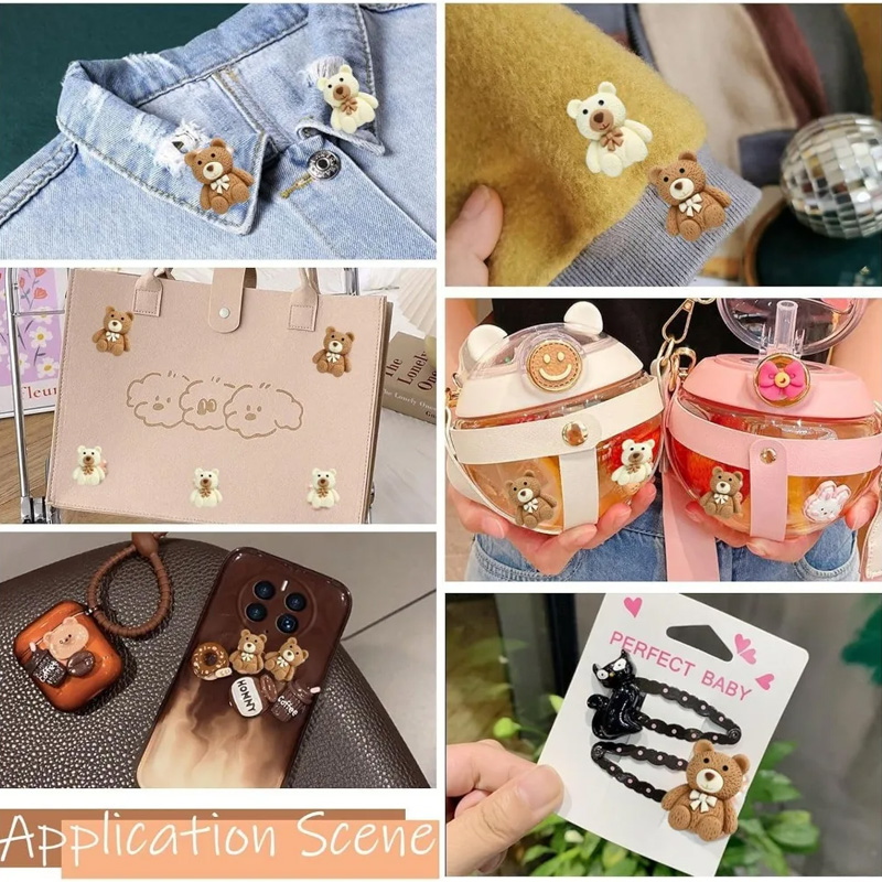 10/30/50pcs Resin Teddy Bear C - Embellishments For Scrapbooking avaliação e preço