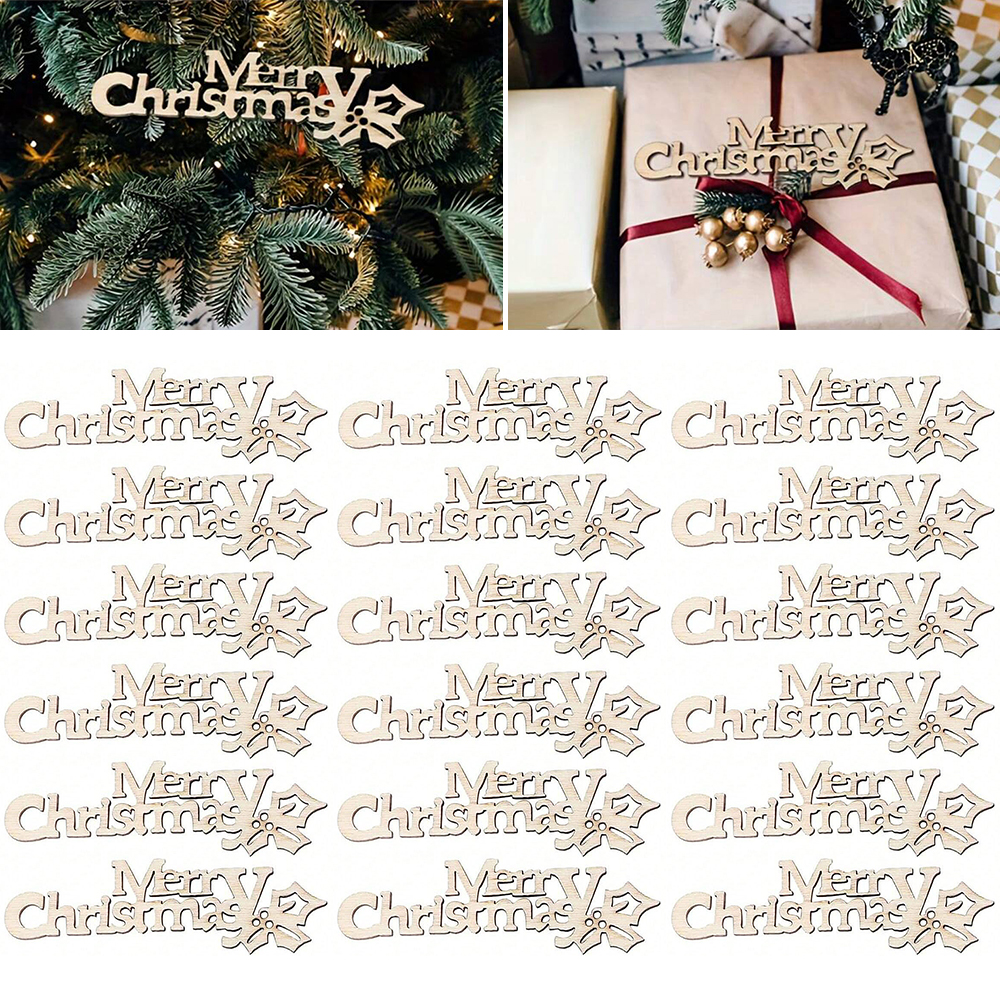 10/20/100Pcs Merry Christmas W - Christmas Craft Embellishment avaliação e preço
