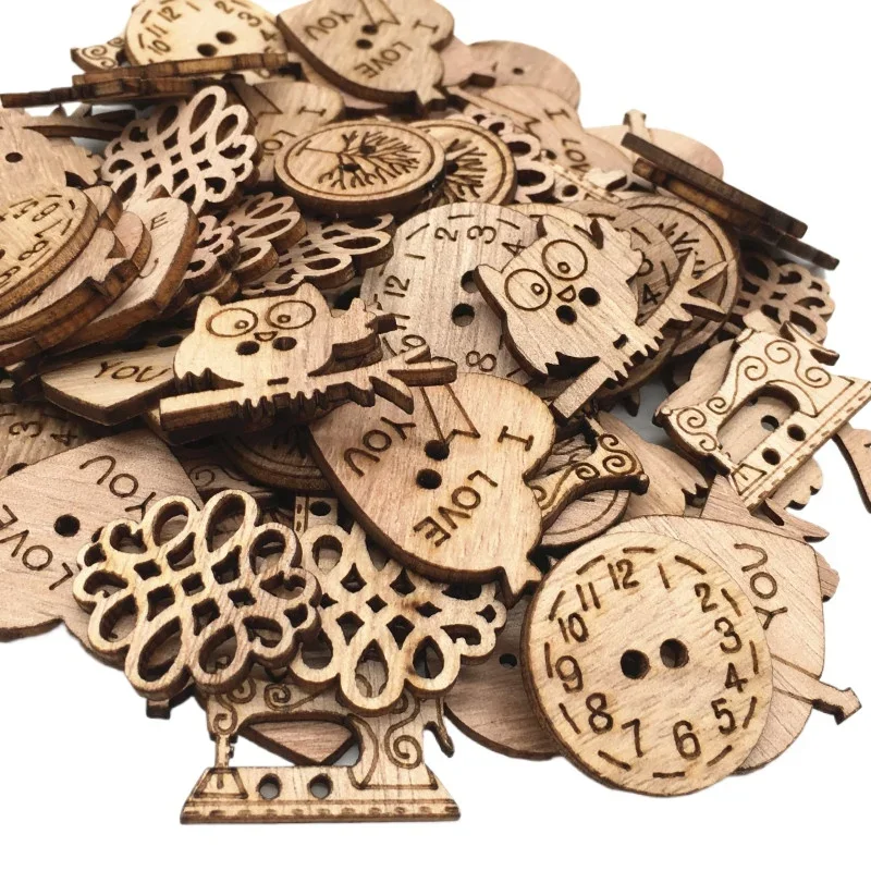 50pcs Wooden Craft Embellishme - Christmas Craft Embellishment avaliação e preço