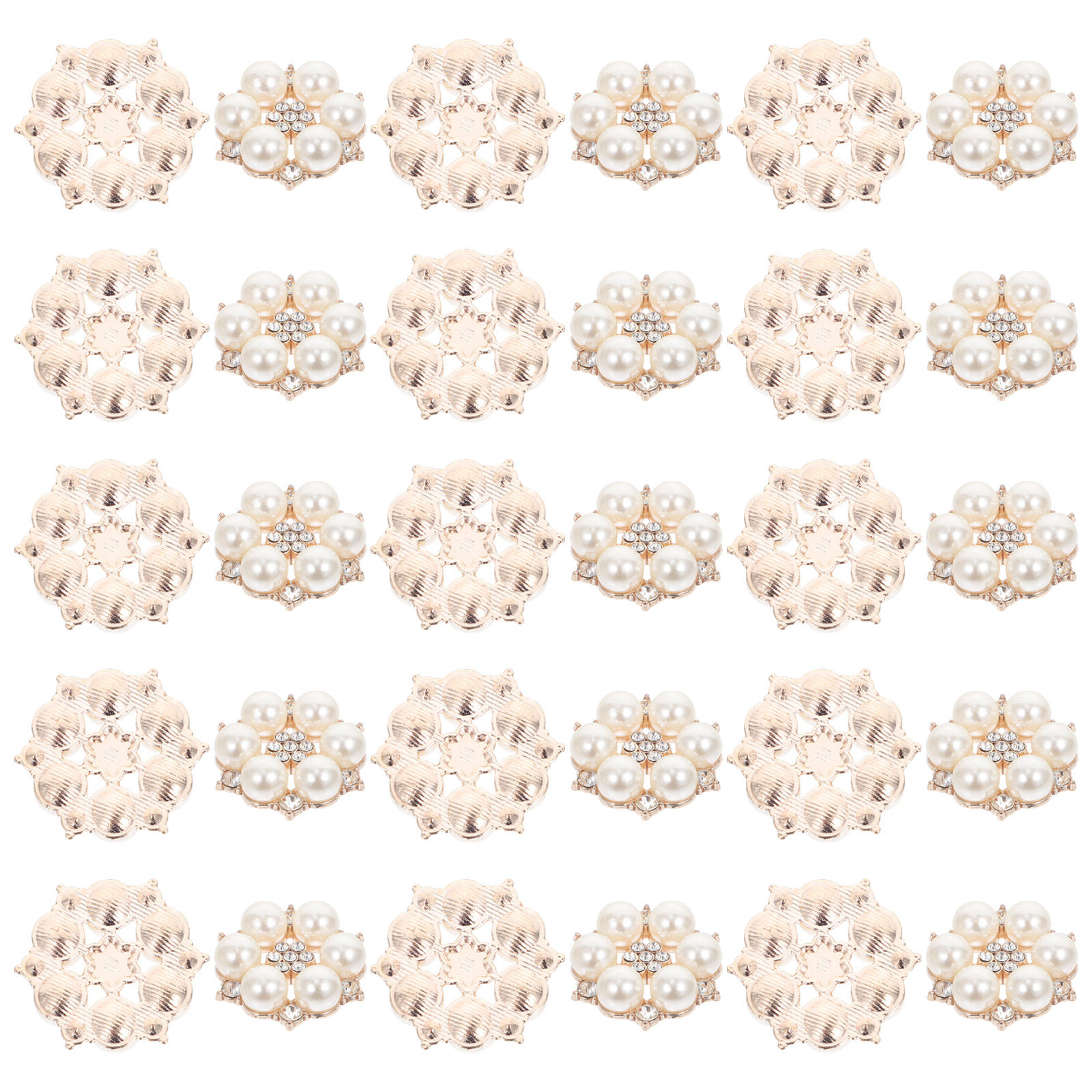 30Pcs Pearl Flower Button DIY  - Embellish Craft avaliação e preço