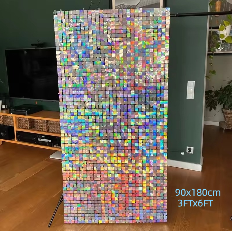 90x180cm Shimmer Wall Backdrop - Sequin Fabric Panel avaliação e preço