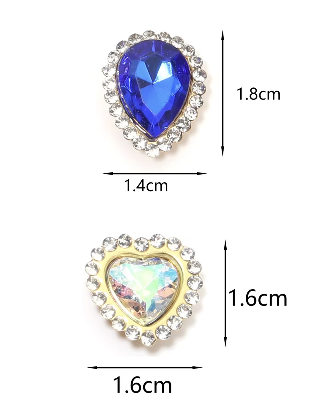 20Pcs Love Heart Acrylic Rhine - Sew On Rhinestone avaliação e preço