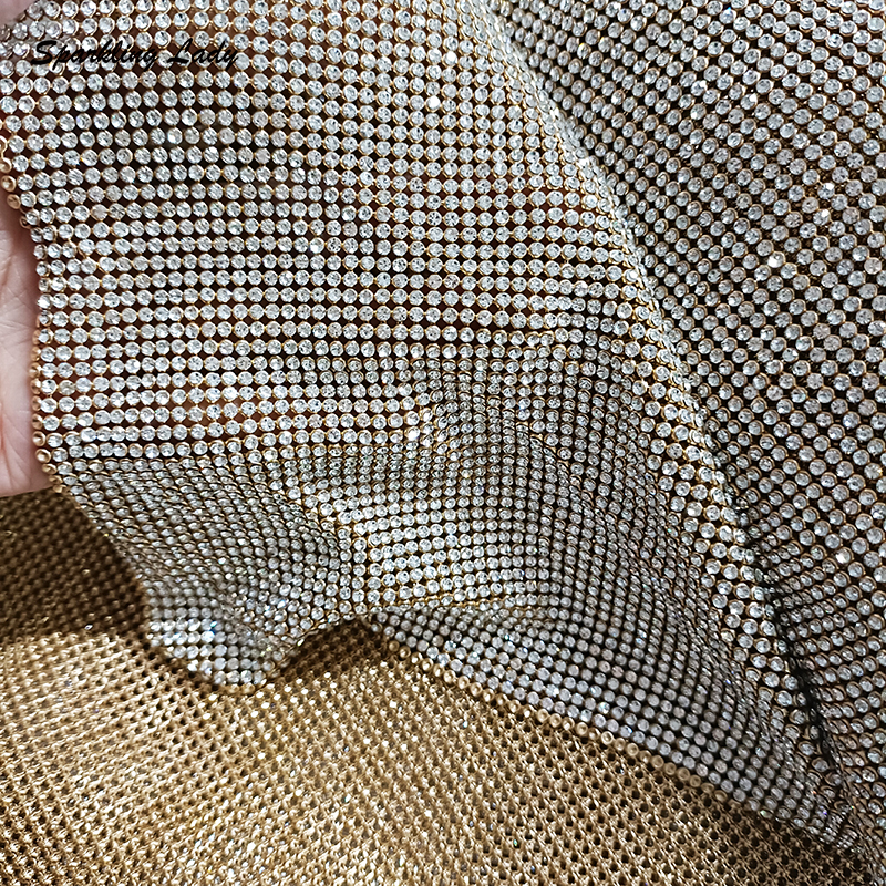 2MM Silver Crystal Mesh Fabric - Crystal Mesh Fabric avaliação e preço
