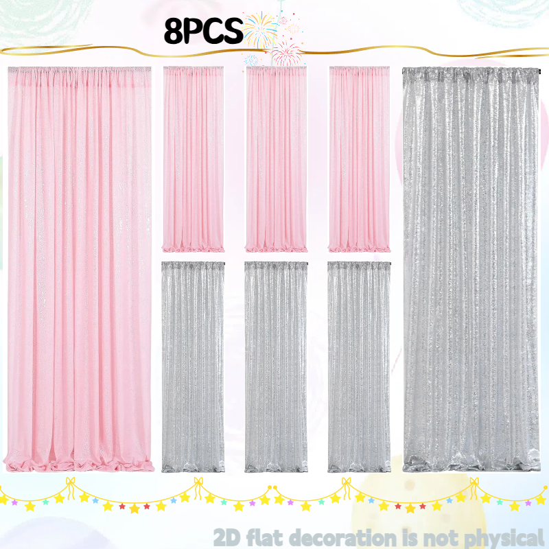 Pink&Silver Sequin Backdrop 2f - Sequin Fabric Panel avaliação e preço